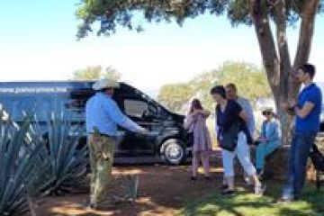 a group of people in a park