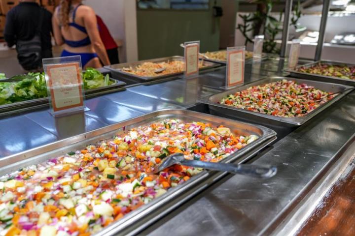 a store filled with lots of different types of food on a table