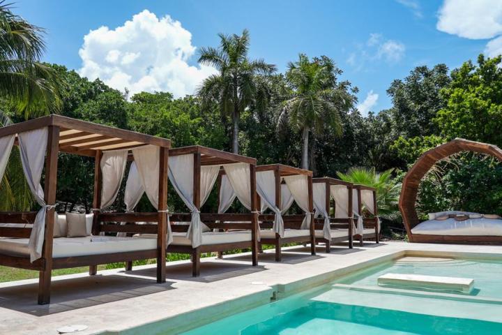 a pool table in a park