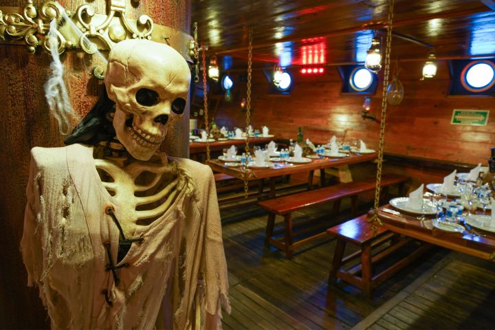 a person sitting on a table