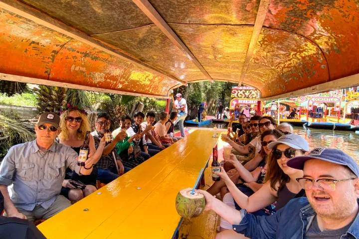 a group of people sitting at a table