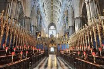 a group of people standing in front of a building