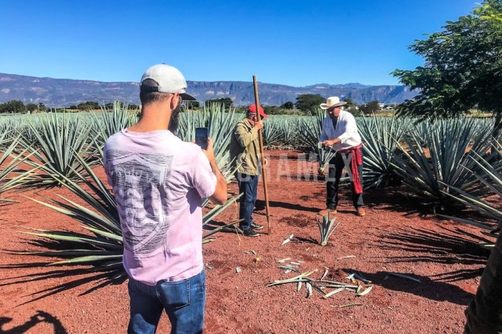 a man standing on top of a dirt field