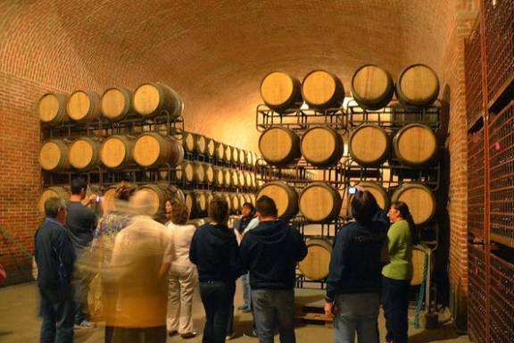 a group of people standing in front of a building