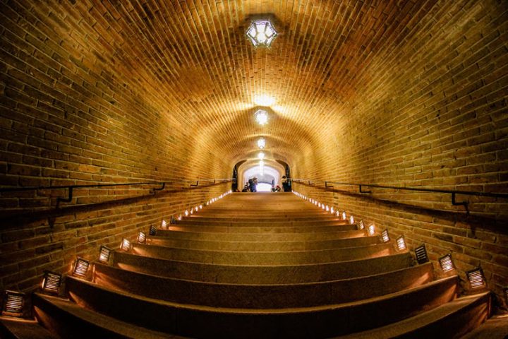 a close up of a ceiling light