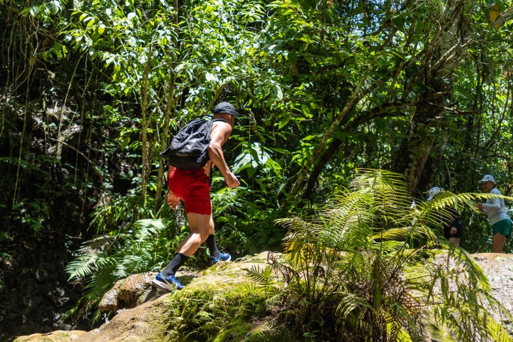 a man jumping in the air