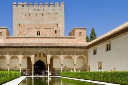 a view of a stone building