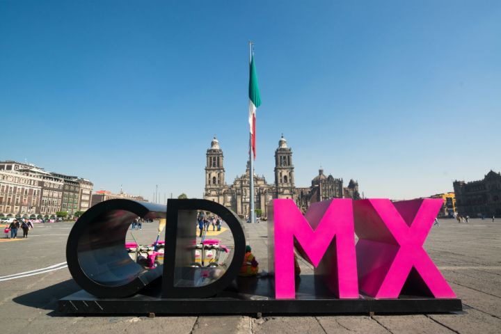 a colorful kite in a city