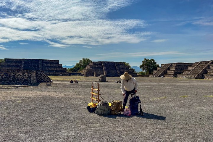 a person sitting in a field