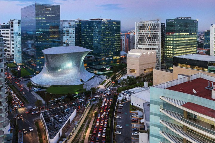 a tall building in a city