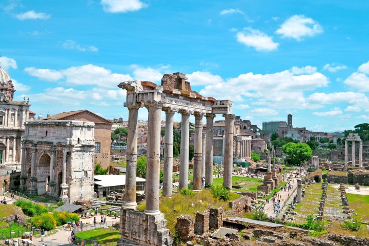 a castle on top of Roman Forum