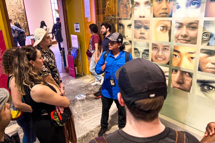 a group of people taking a selfie