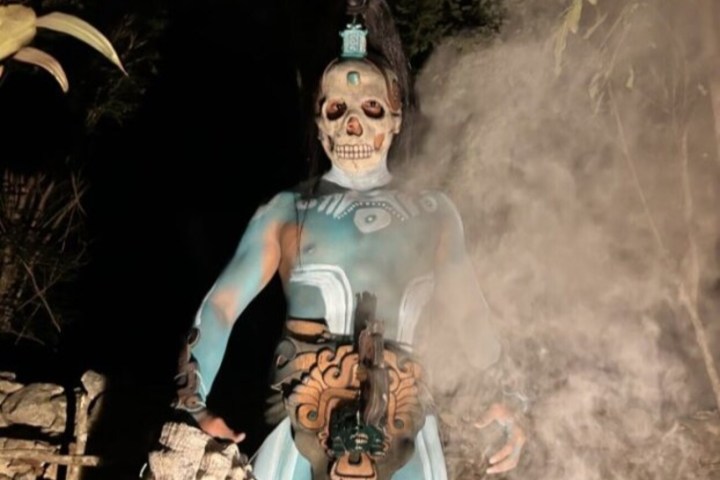 a person wearing a costume