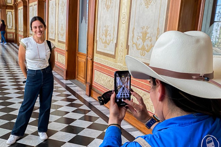 a person standing in a room