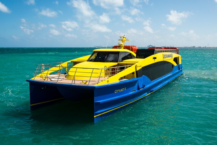 a small boat in a body of water