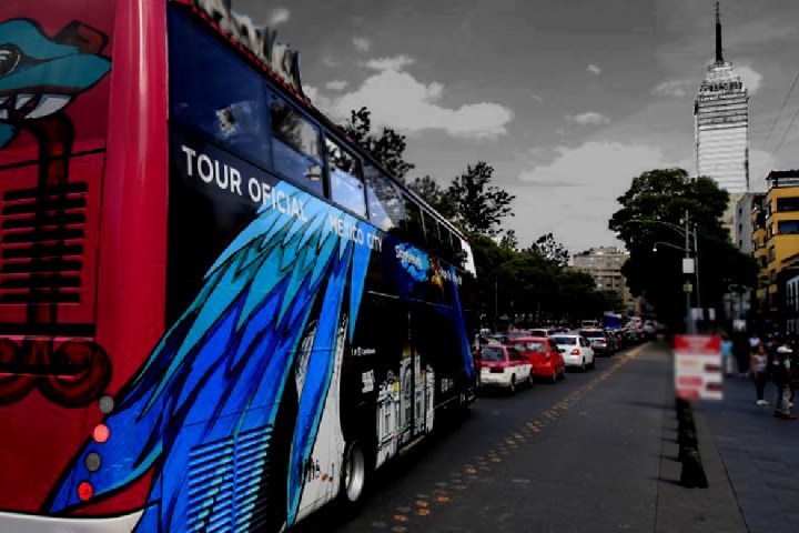 a bus that is parked on the side of a road