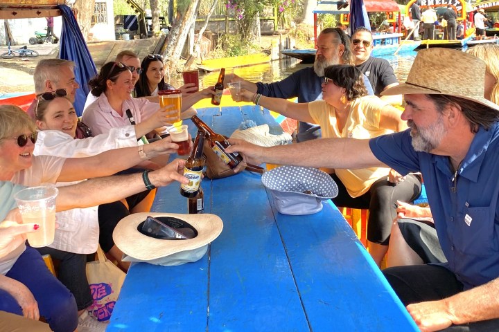 a group of people sitting at a table
