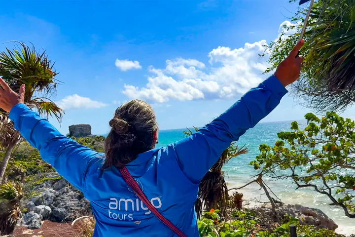 a man holding a frisbee