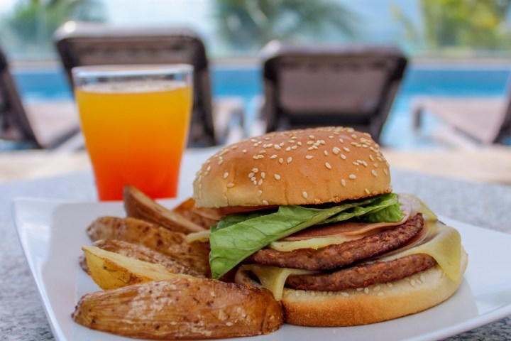 a sandwich sitting on top of a table