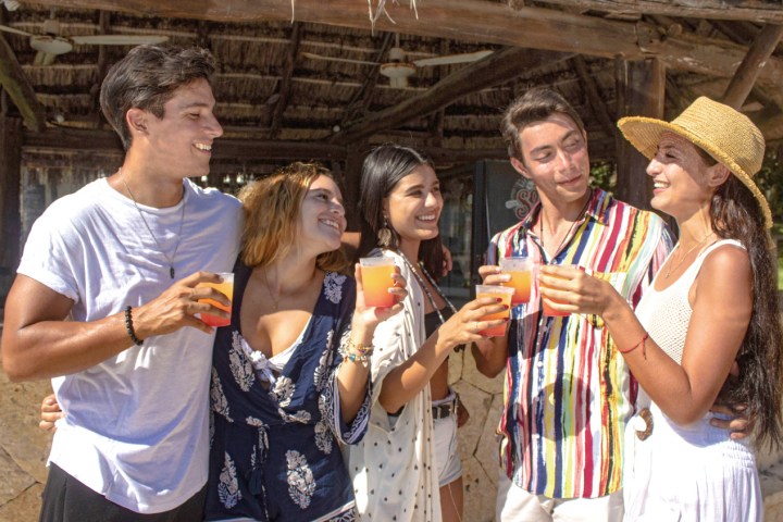 a group of people posing for the camera